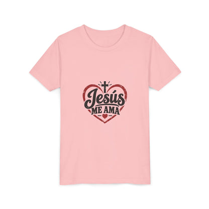 Kids 'Jesus Me Ama' Heart Tee — Youth Christian Short Sleeve Shirt