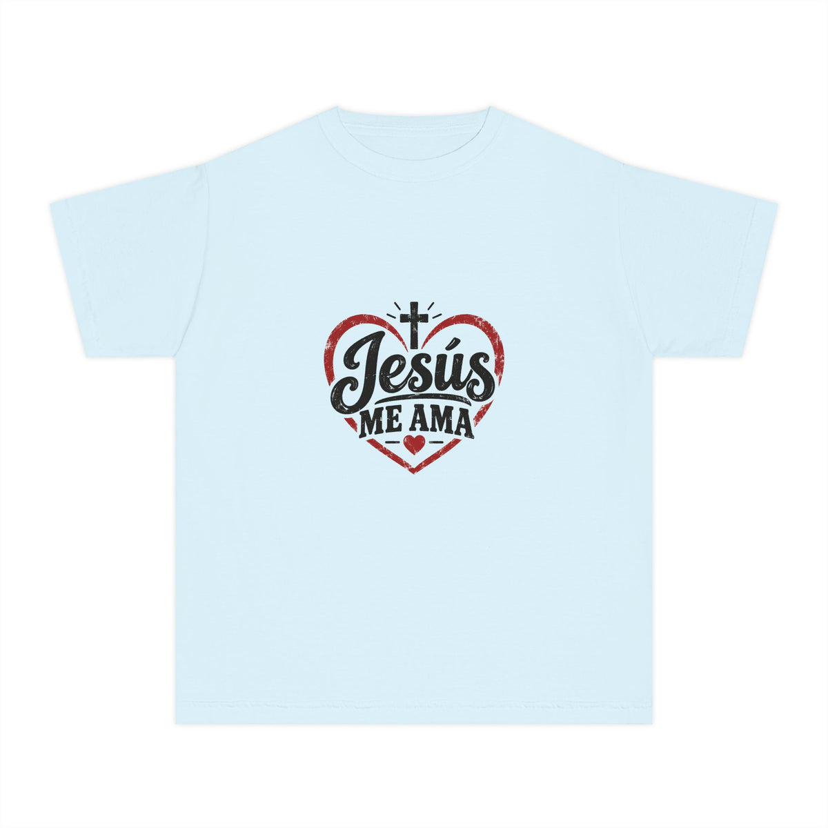 Youth T-Shirt Jesús Me Ama Christian Faith Tee