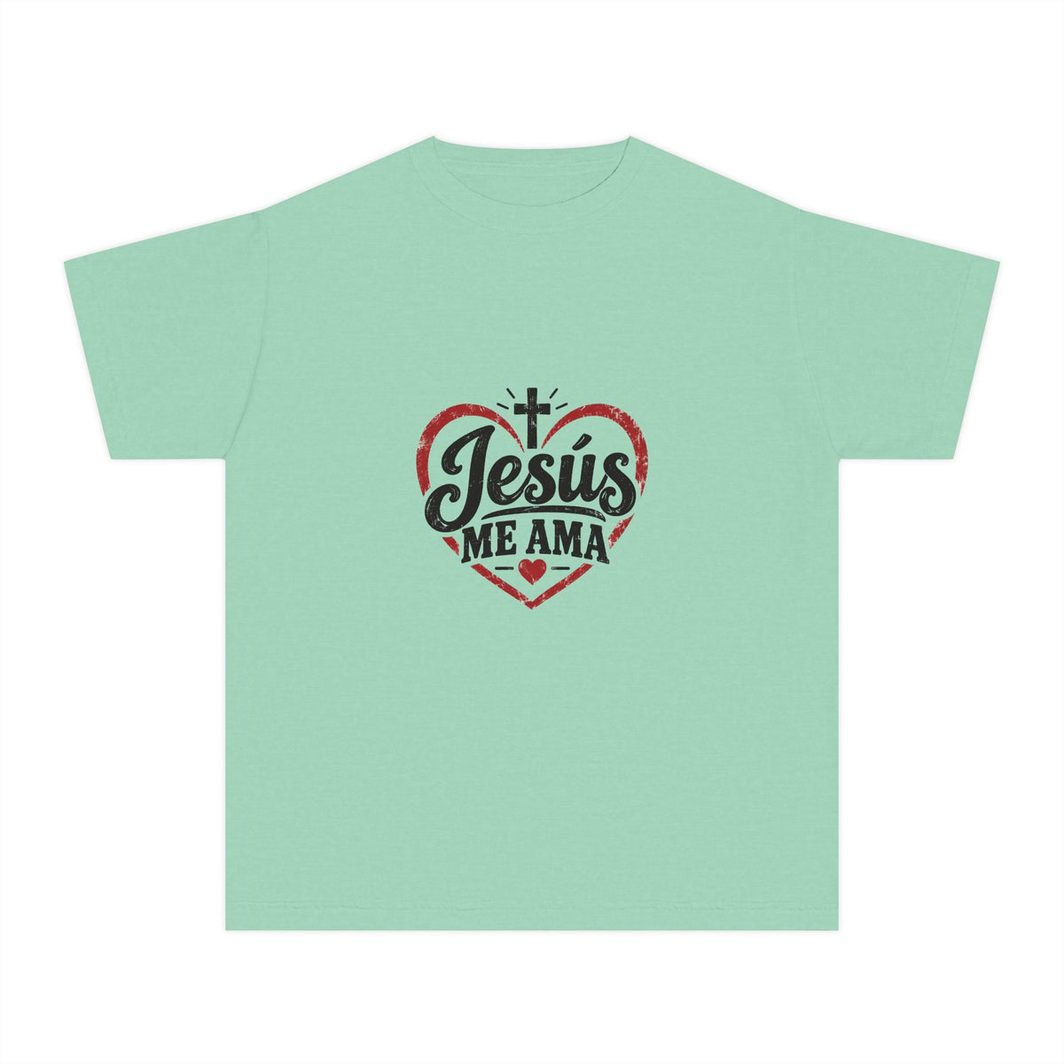 Youth T-Shirt Jesús Me Ama Christian Faith Tee