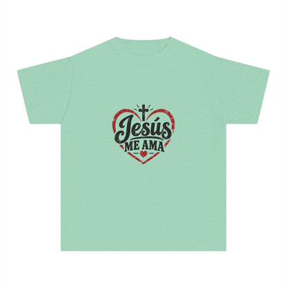Youth T-Shirt Jesús Me Ama Christian Faith Tee