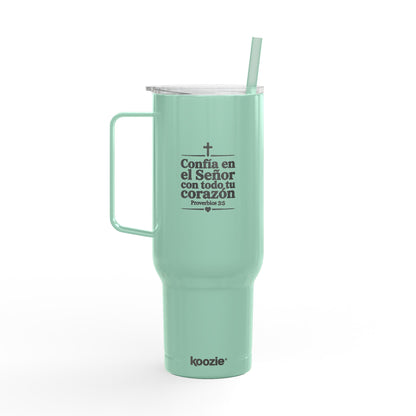 Engraved 40oz Insulated Tumbler with Lid & Straw – Faith Cross Design