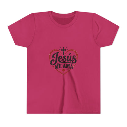 Kids 'Jesus Me Ama' Heart Tee — Youth Christian Short Sleeve Shirt