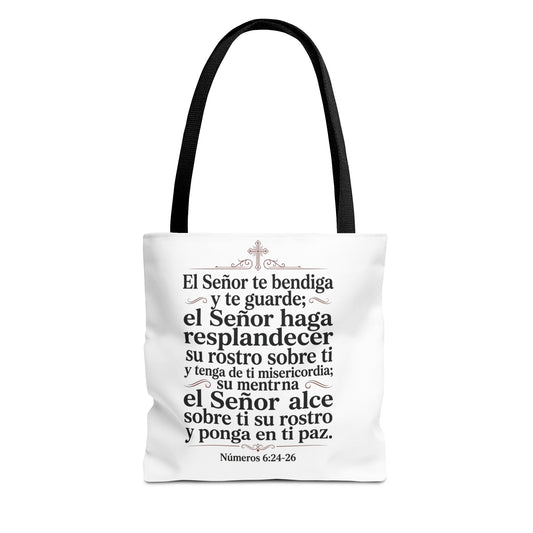 Christian Faith Tote Bag – Jesús Me Ama & Spanish Blessing Scripture