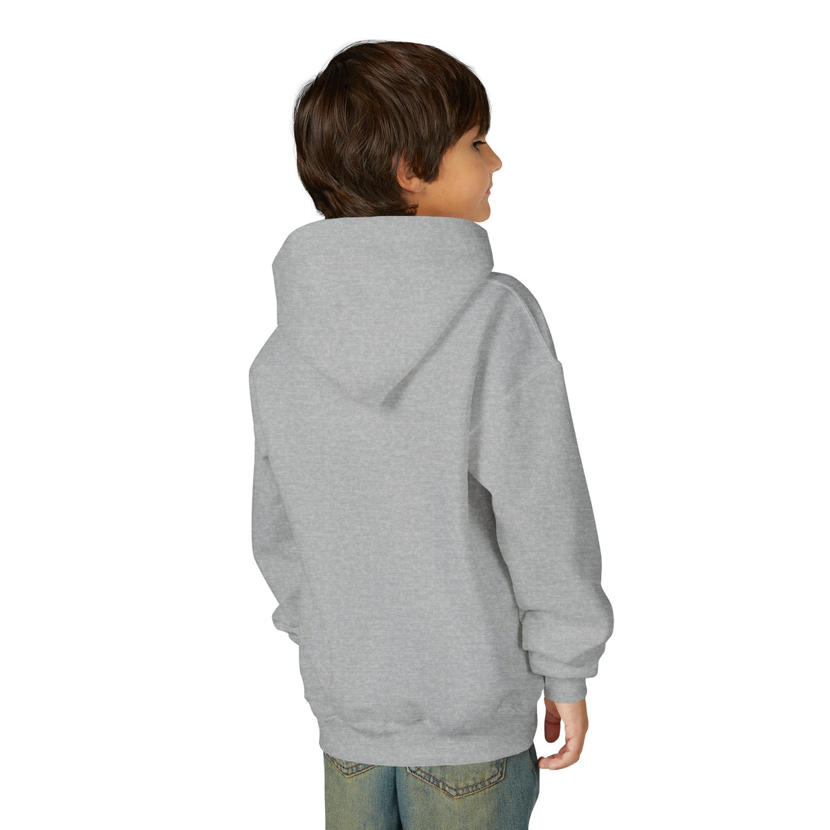 Youth Hoodie — "Jesus Me Ama" Heart Christian Faith Pullover