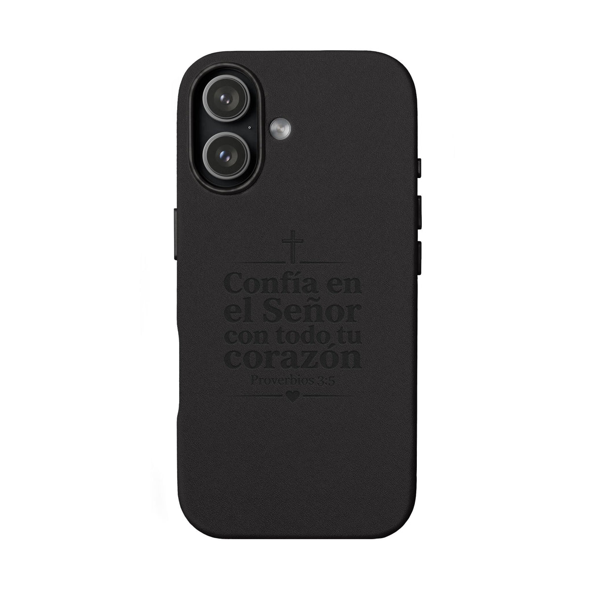 Engraved PU Leather Phone Case — "Confía en el Señor con todo tu corazón" (Proverbios 3:5)