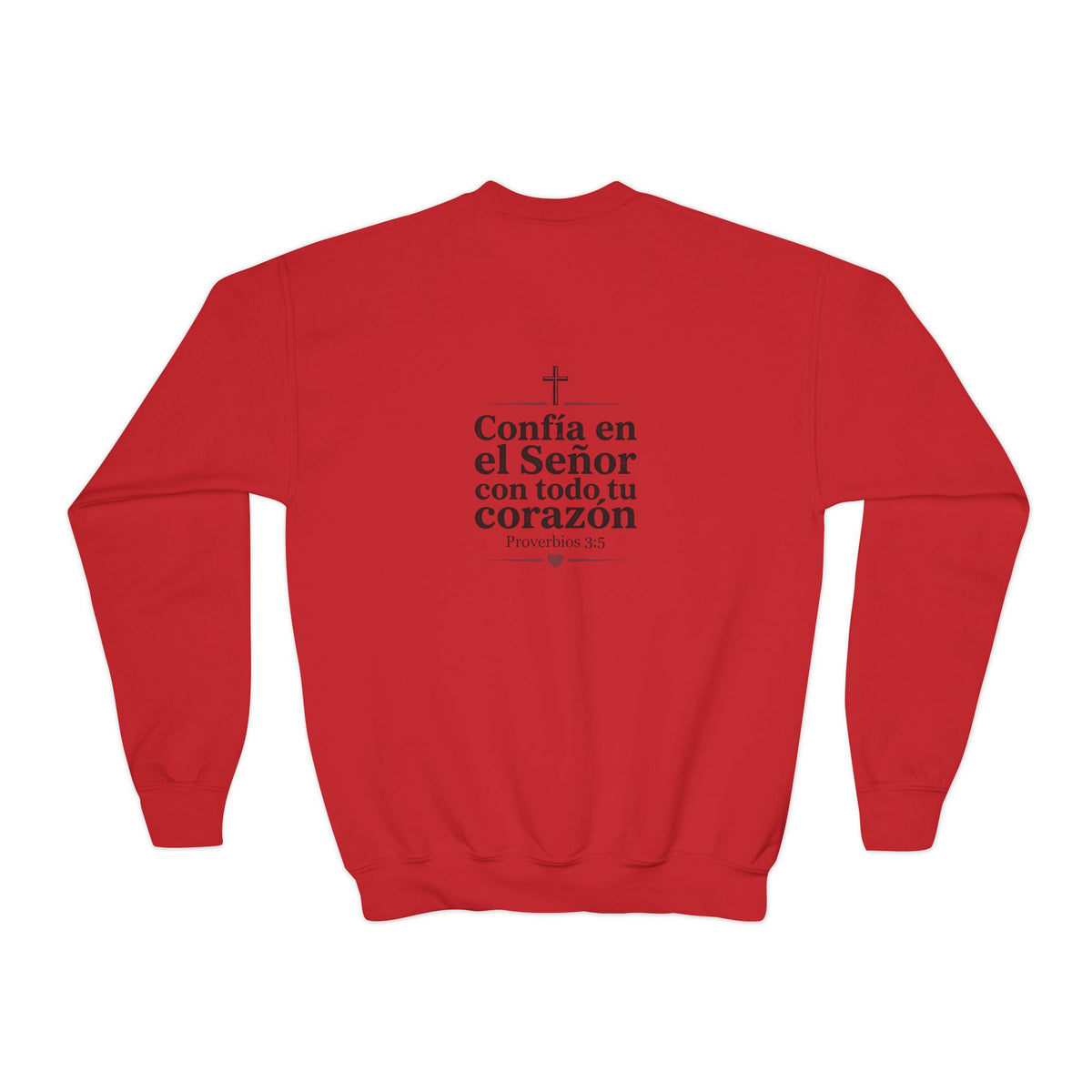 Youth Crewneck Sweatshirt – Spanish Christian Faith “Confía en el Señor”