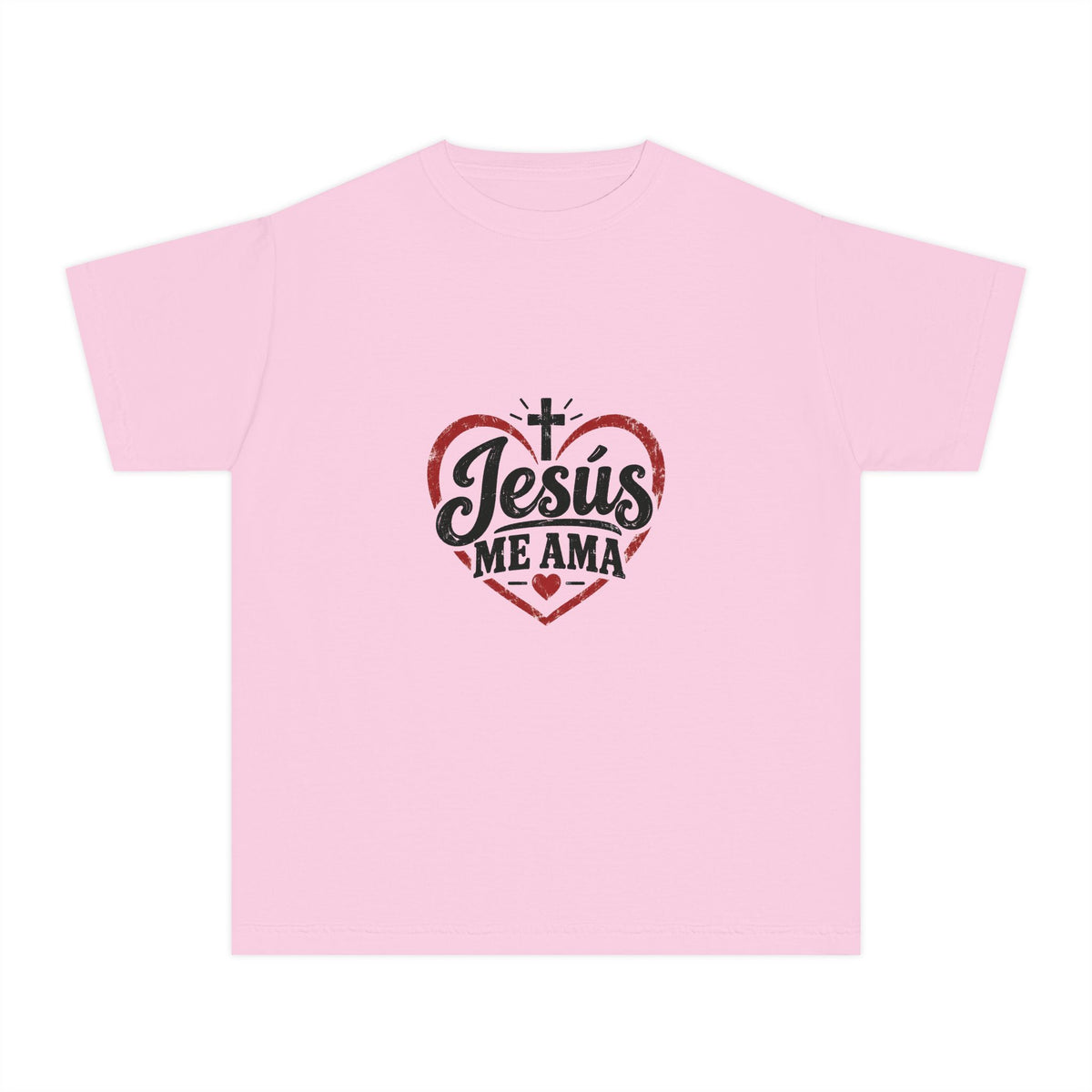 Youth T-Shirt Jesús Me Ama Christian Faith Tee