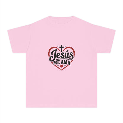 Youth T-Shirt Jesús Me Ama Christian Faith Tee