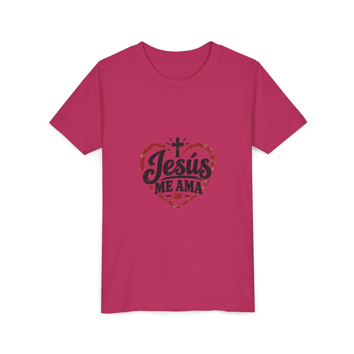 Kids 'Jesus Me Ama' Heart Tee — Youth Christian Short Sleeve Shirt