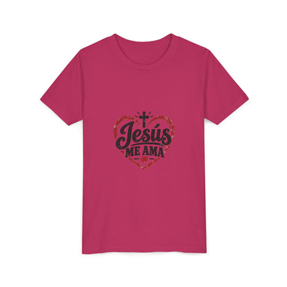 Kids 'Jesus Me Ama' Heart Tee — Youth Christian Short Sleeve Shirt